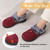 LeIsfIt Women’s Fuzzy Slippers Wide Toe Box Memory Foam House Shoes(Red)