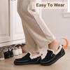 LeIsfIt Women’s Moccasin Slippers Wide Toe Box Memory Foam House Shoes(Black)