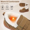 LeIsfIt Women’s Moccasin Slippers Wide Toe Box Memory Foam House Shoes(Brown)