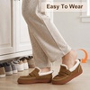 LeIsfIt Women’s Moccasin Slippers Wide Toe Box Memory Foam House Shoes(Brown)