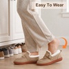 LeIsfIt Women’s Moccasin Slippers Wide Toe Box Memory Foam House Shoes(Khaki)