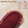 LeIsfIt Women’s Moccasin Slippers Wide Toe Box Memory Foam House Shoes(Red)