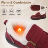 LeIsfIt Women’s Moccasin Slippers Wide Toe Box Memory Foam House Shoes(Red)