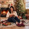 LeIsfIt Women’s Moccasin Slippers Wide Toe Box Memory Foam House Shoes(Red)