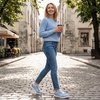 LeIsfIt Women’s Walking Shoes Wide Toe Box Barefoot Slip-On Sneakers(Blue)