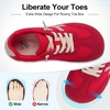 LeIsfIt Women’s Walking Shoes Wide Toe Box Barefoot Slip-On Sneakers(Red)