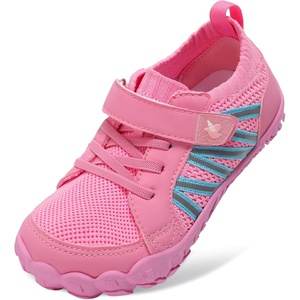 LeIsfIt Kids Shoes Girls Boys Wide Barefoot Shoes Big Kids Breathable Anti-Slip Hiking Sneakers for Walking Climbing Training Outdoor Activities(Rose)