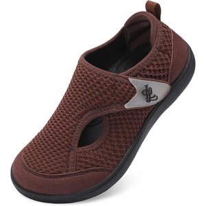 LeIsfIt Wide Toe Box Diabetic Shoes for Women Zero Drop Barefoot Sneakers Breathable Adjustable for Edema Swollen Feet & Seniors(Chocolate)