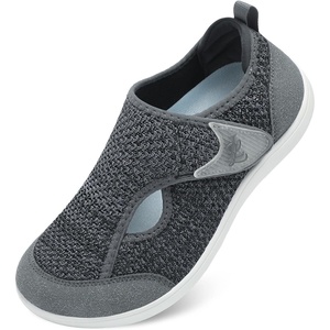 LeIsfIt Wide Toe Box Diabetic Shoes for Women Zero Drop Barefoot Sneakers Breathable Adjustable for Edema Swollen Feet & Seniors(Dark Grey)