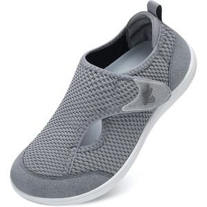 LeIsfIt Wide Toe Box Diabetic Shoes for Women Zero Drop Barefoot Sneakers Breathable Adjustable for Edema Swollen Feet & Seniors(Grey)