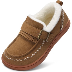 LeIsfIt Women’s Moccasin Slippers Wide Toe Box Memory Foam House Shoes(Brown)