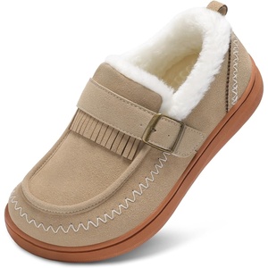 LeIsfIt Women’s Moccasin Slippers Wide Toe Box Memory Foam House Shoes(Khaki)