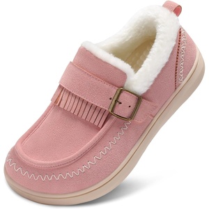 LeIsfIt Women’s Moccasin Slippers Wide Toe Box Memory Foam House Shoes(Pink)