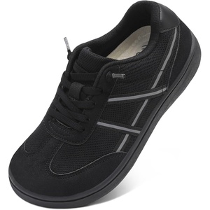 LeIsfIt Women’s Walking Shoes Wide Toe Box Barefoot Slip-On Sneakers(Black)