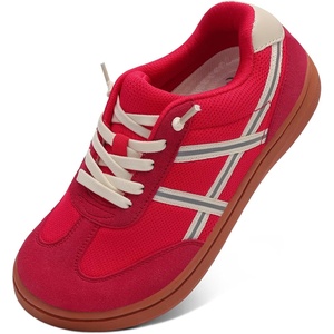 LeIsfIt Women’s Walking Shoes Wide Toe Box Barefoot Slip-On Sneakers(Red)
