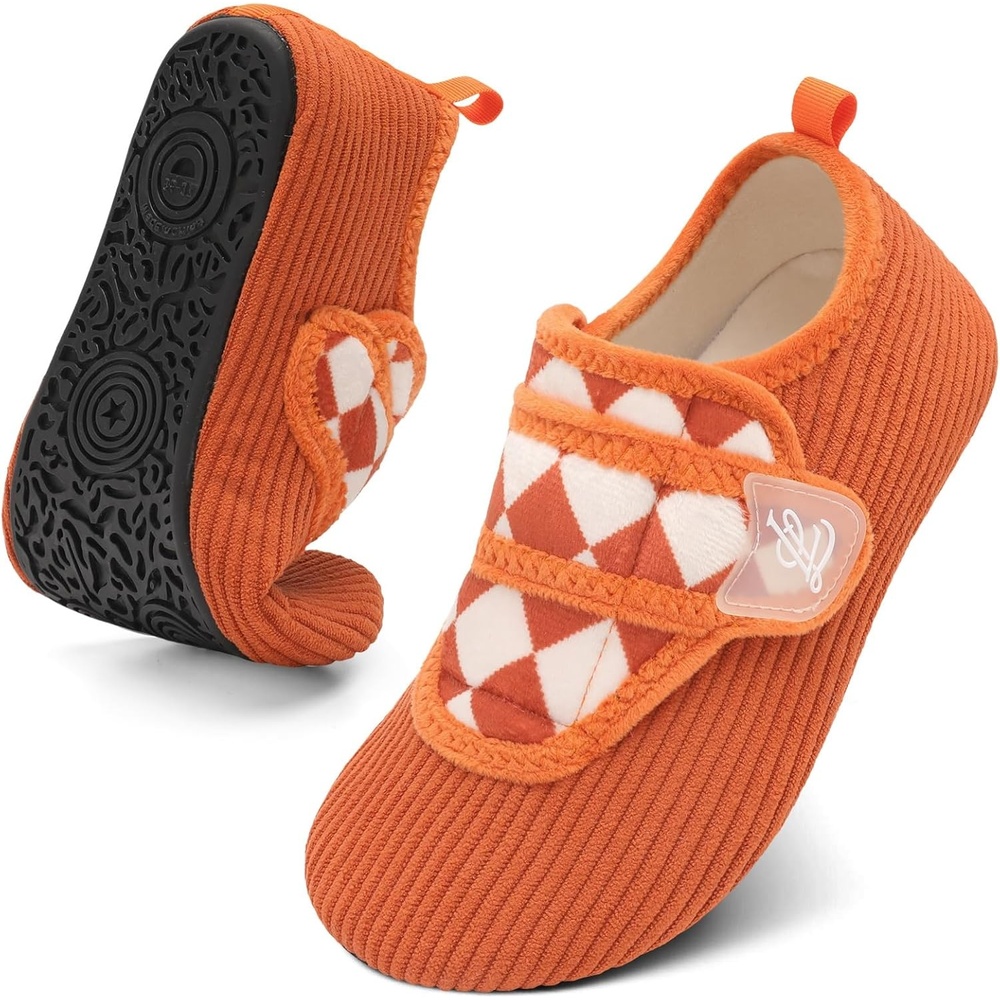 image:imageLeIsfIt Slippers for Women Men Soft House Slippers Wide Barefoot House Shoes Nonslip Slip on Slipper Shoes Comfy Adjustable for Home Bedroom Travel YogaOrangeplaid