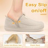 LeIsfIt Women’s Slippers Wide Toe Box Memory Foam Slip-On House Shoes(Beige)