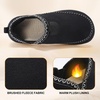 LeIsfIt Women’s Slippers Wide Toe Box Memory Foam Slip-On House Shoes(Black)