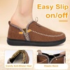 LeIsfIt Women’s Slippers Wide Toe Box Memory Foam Slip-On House Shoes(Brown)