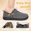 LeIsfIt Women’s Slippers Wide Toe Box Memory Foam Slip-On House Shoes(Grey)