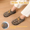 LeIsfIt Women’s Slippers Wide Toe Box Memory Foam Slip-On House Shoes(Leopard)