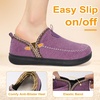 LeIsfIt Women’s Slippers Wide Toe Box Memory Foam Slip-On House Shoes(Purple)