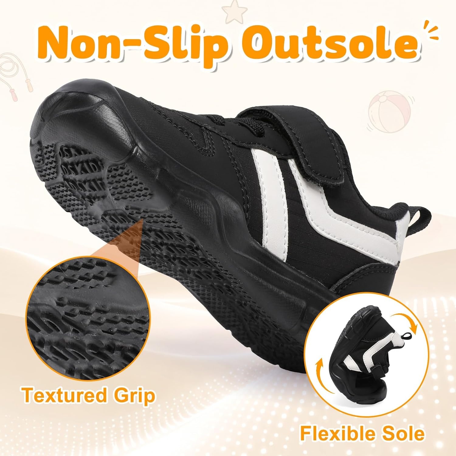 image:imageLeIsfIt Toddler Shoes Wide Toe Box Boys Girls Lightweight SneakersAllblack