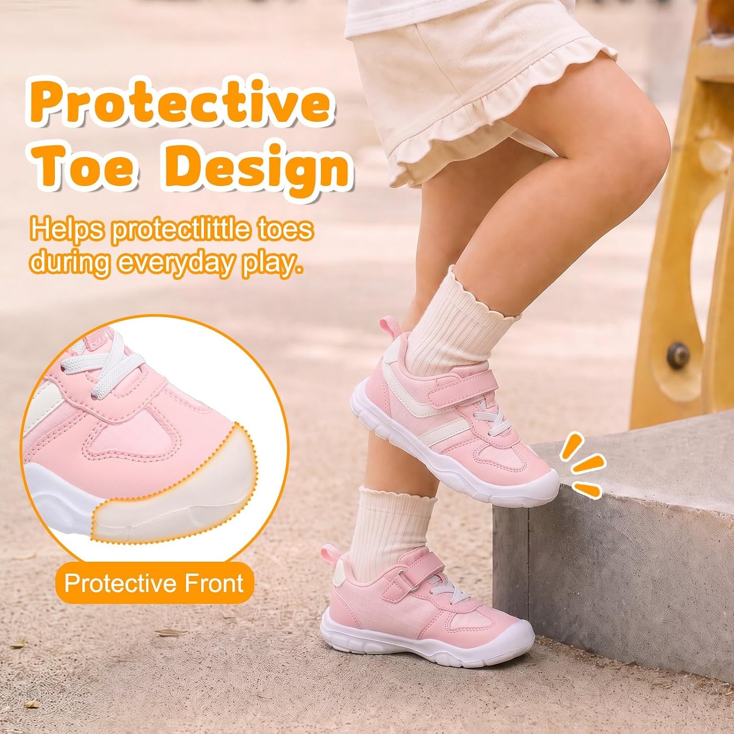 image:imageLeIsfIt Toddler Shoes Wide Toe Box Boys Girls Lightweight SneakersPink
