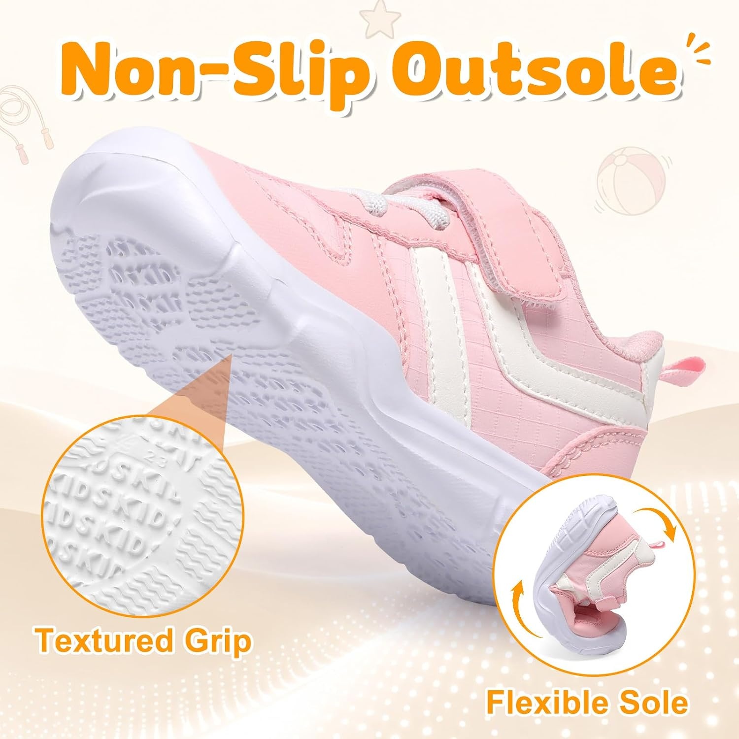 image:imageLeIsfIt Toddler Shoes Wide Toe Box Boys Girls Lightweight SneakersPink