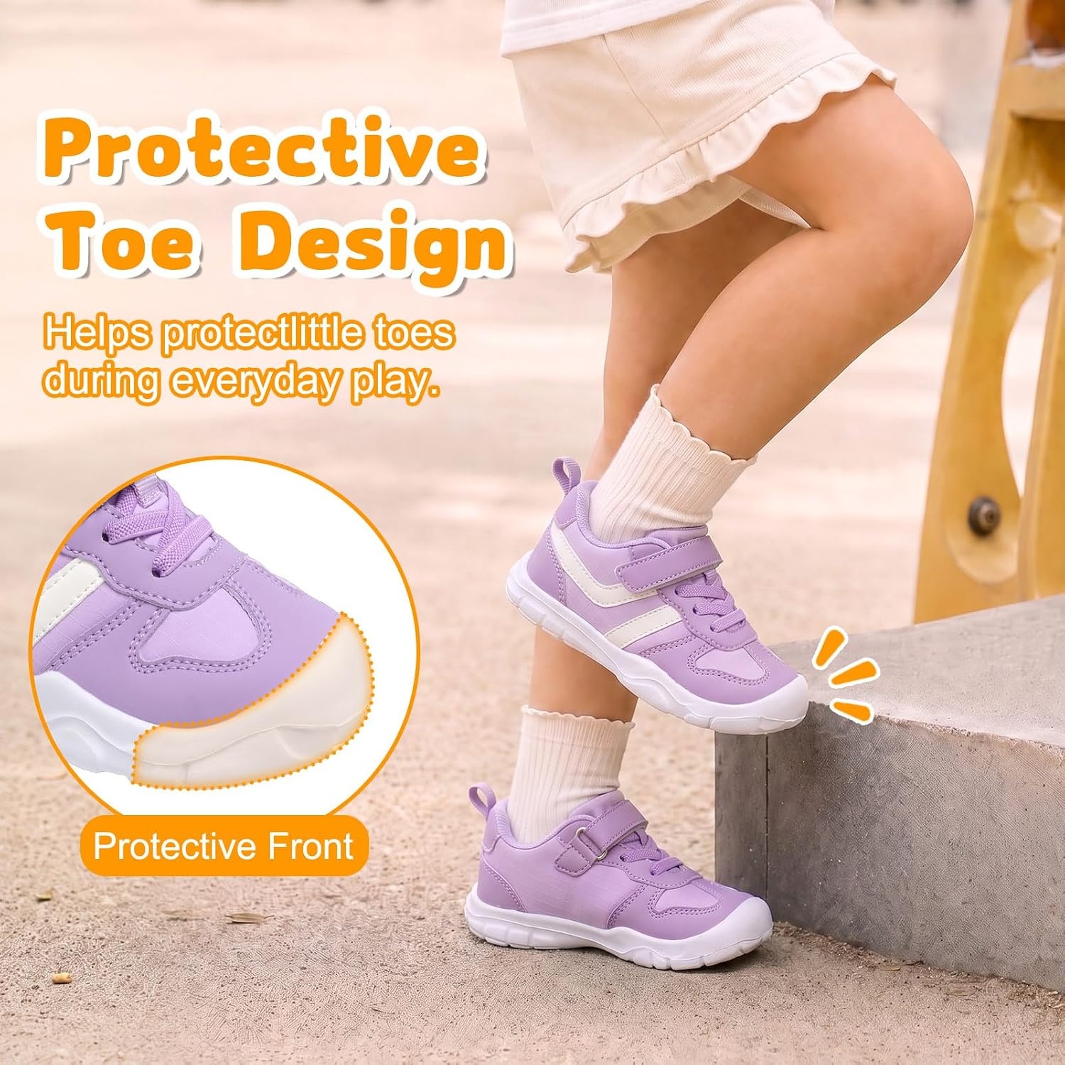 image:imageLeIsfIt Toddler Shoes Wide Toe Box Boys Girls Lightweight SneakersPurple