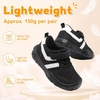 LeIsfIt Toddler Shoes Wide Toe Box Boys Girls Lightweight Sneakers(Allblack)