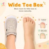 LeIsfIt Toddler Shoes Wide Toe Box Boys Girls Lightweight Sneakers(Beige)