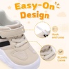 LeIsfIt Toddler Shoes Wide Toe Box Boys Girls Lightweight Sneakers(Beige)