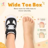 LeIsfIt Toddler Shoes Wide Toe Box Boys Girls Lightweight Sneakers(Black/White)