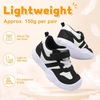 LeIsfIt Toddler Shoes Wide Toe Box Boys Girls Lightweight Sneakers(Black/White)