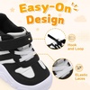 LeIsfIt Toddler Shoes Wide Toe Box Boys Girls Lightweight Sneakers(Black/White)