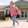 LeIsfIt Toddler Shoes Wide Toe Box Boys Girls Lightweight Sneakers(Pink)