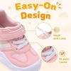 LeIsfIt Toddler Shoes Wide Toe Box Boys Girls Lightweight Sneakers(Pink)