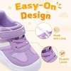 LeIsfIt Toddler Shoes Wide Toe Box Boys Girls Lightweight Sneakers(Purple)