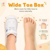 LeIsfIt Toddler Shoes Wide Toe Box Boys Girls Lightweight Sneakers(White)