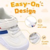 LeIsfIt Toddler Shoes Wide Toe Box Boys Girls Lightweight Sneakers(White)