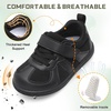 LeIsfIt Toddler Sneakers Boys Girls Wide Toe Box Barefoot Shoes(Allblack)