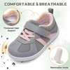 LeIsfIt Toddler Sneakers Boys Girls Wide Toe Box Barefoot Shoes(Grey)