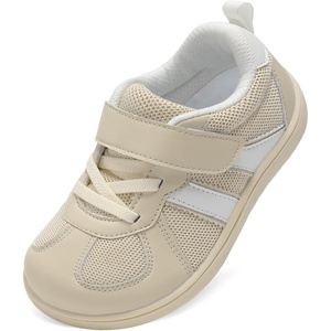 LeIsfIt Toddler Sneakers Boys Girls Wide Toe Box Barefoot Shoes(Beige)