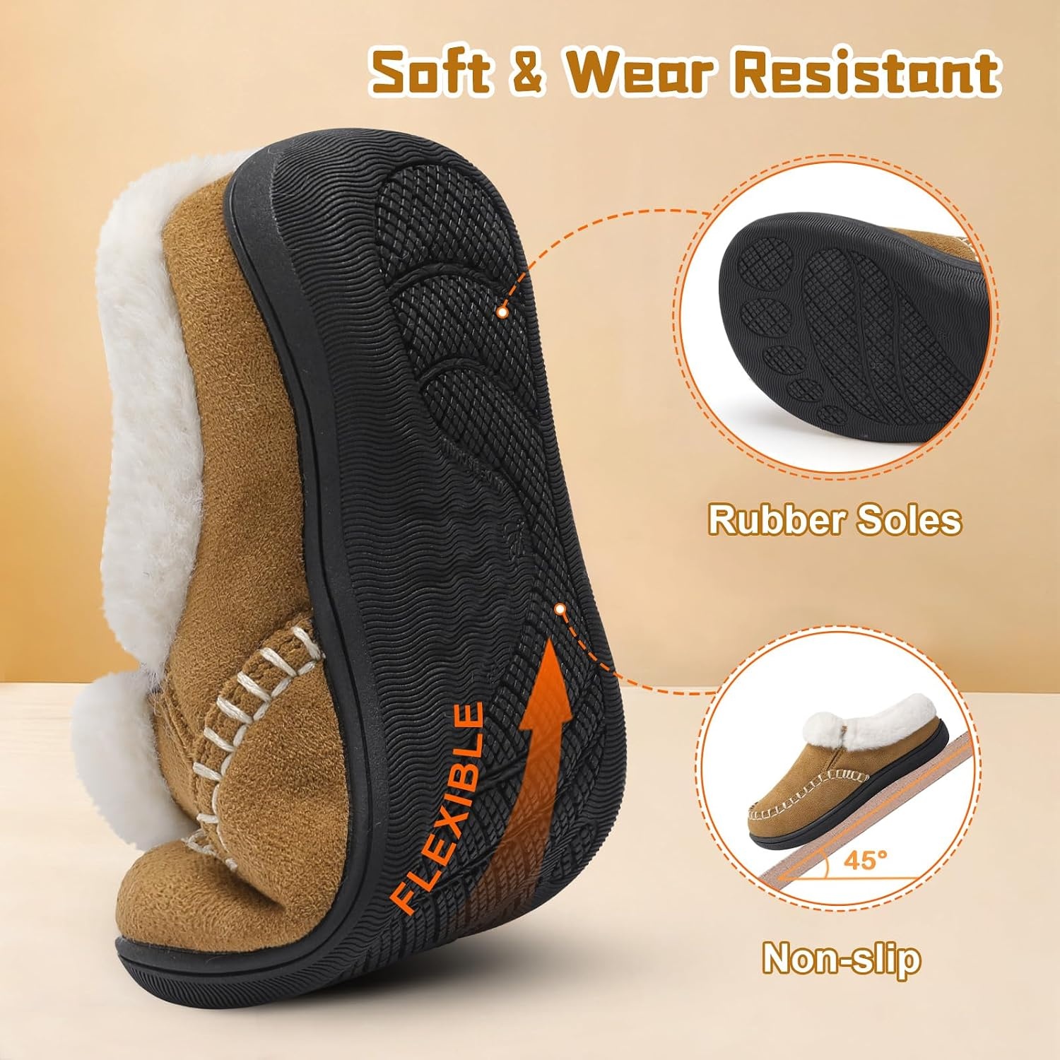 image:imageLeIsfIt Kids Slippers Boys Girls Warm Memory Foam Fuzzy House ShoesBrown