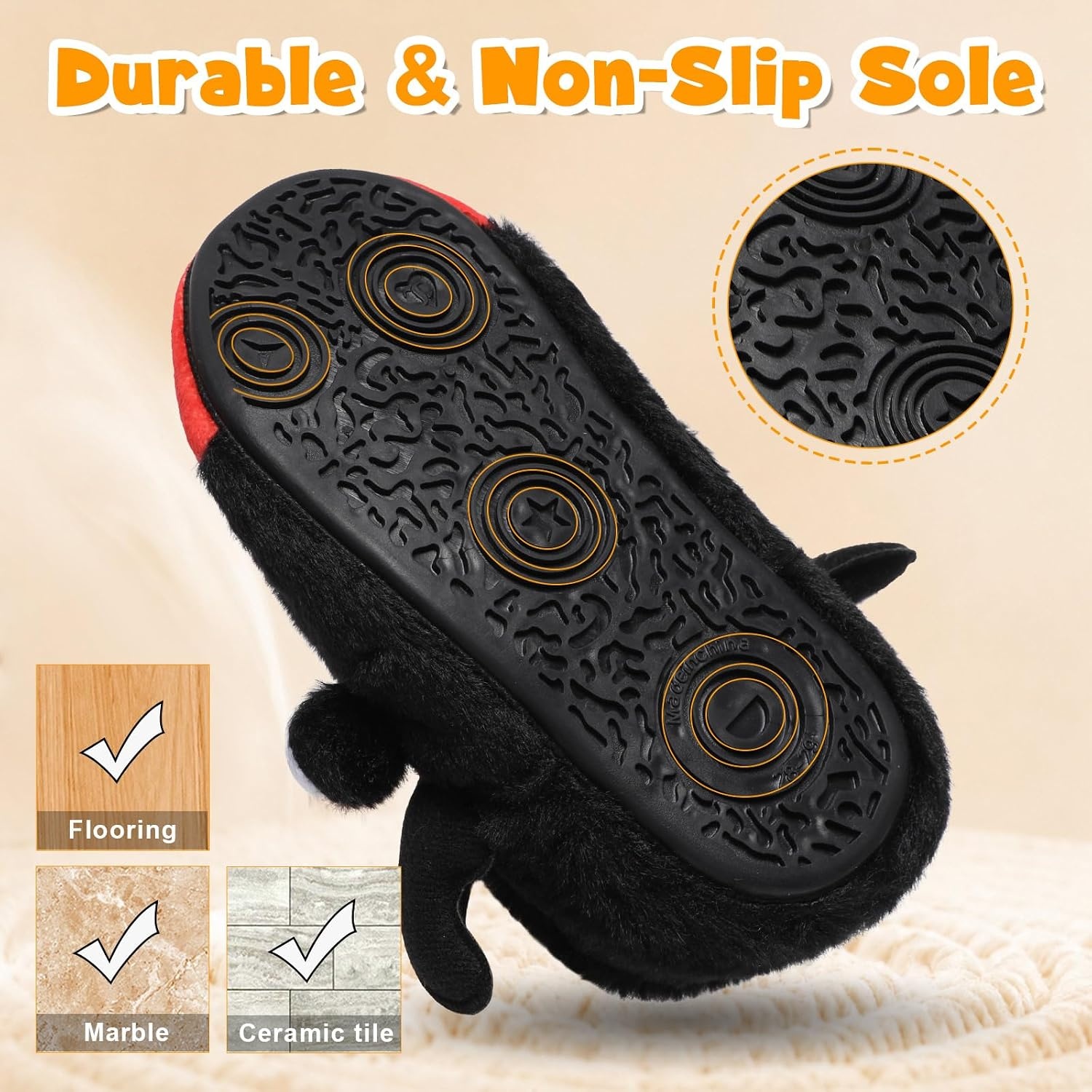 image:imageLeIsfIt Toddler Slippers Boys Girls Cartoon Plush House ShoesBatblack