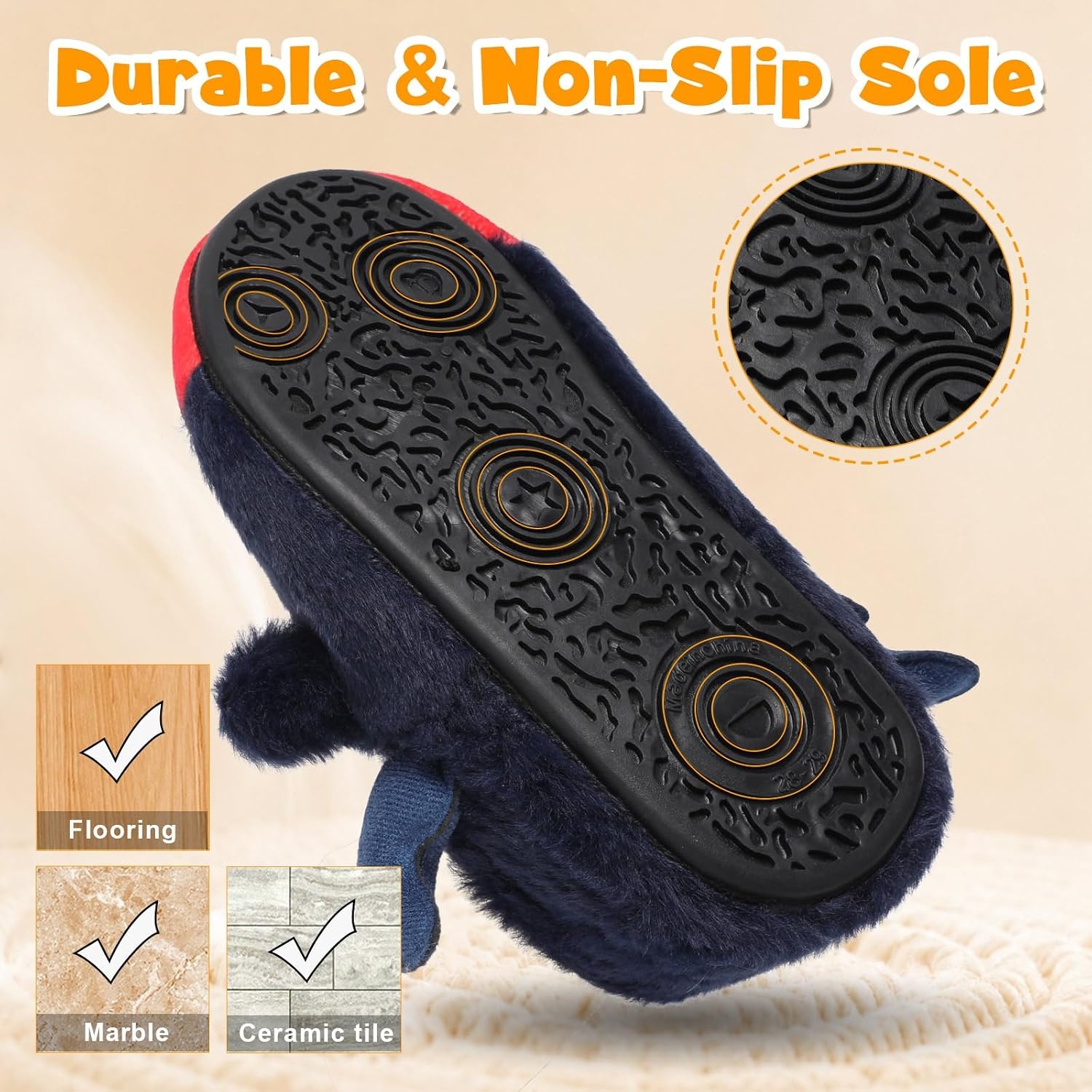 image:imageLeIsfIt Toddler Slippers Boys Girls Cartoon Plush House ShoesBatnavy