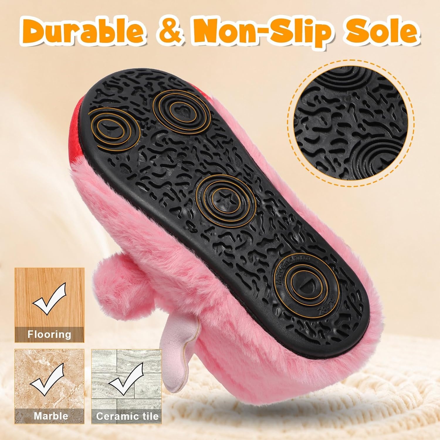 image:imageLeIsfIt Toddler Slippers Boys Girls Cartoon Plush House ShoesBatpink