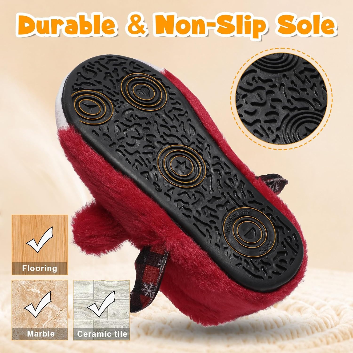 image:imageLeIsfIt Toddler Slippers Boys Girls Cartoon Plush House ShoesDeerred