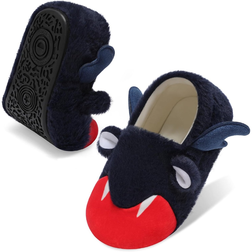 image:imageLeIsfIt Toddler Slippers Boys Girls Cartoon Plush House ShoesBatnavy